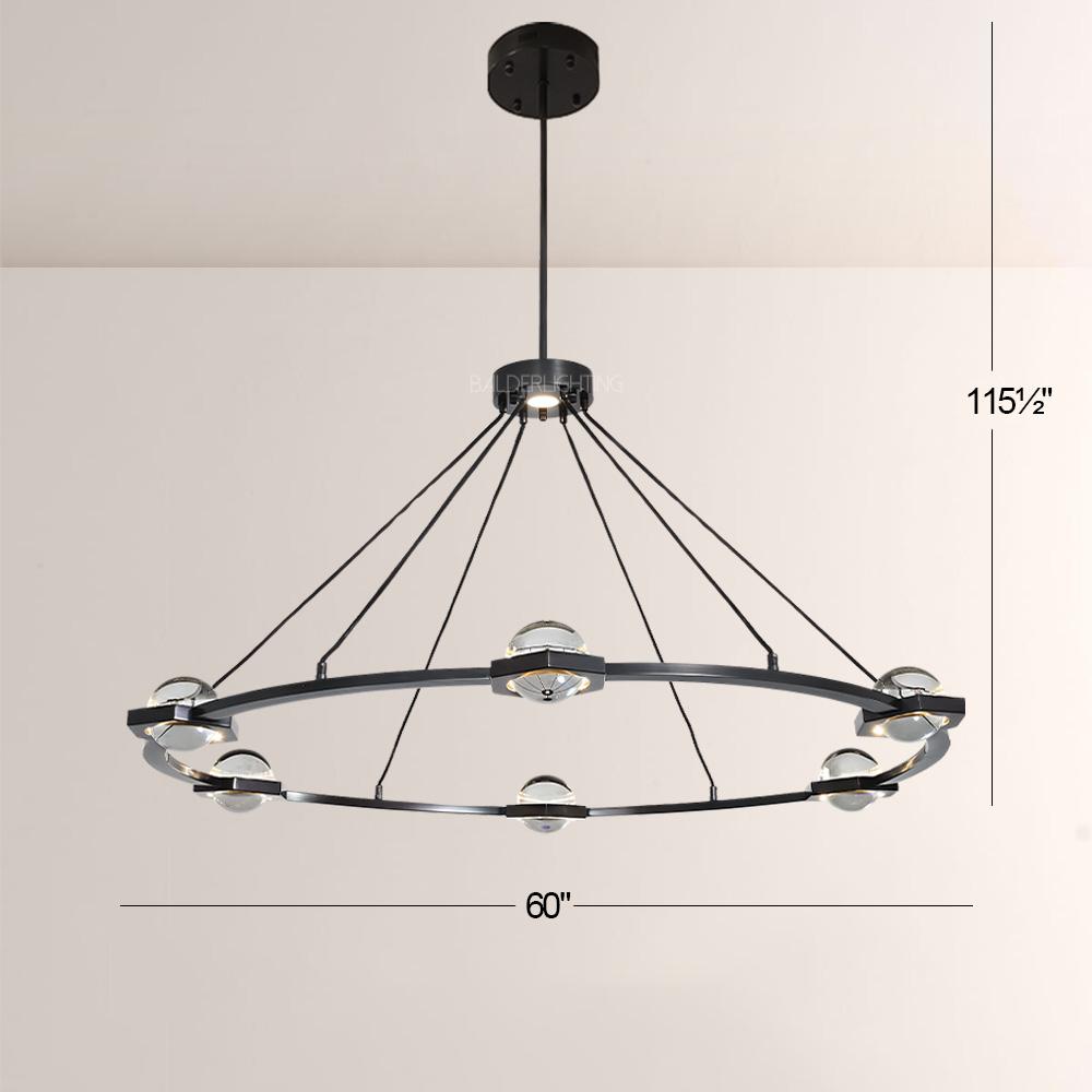 Braelynn Crystal Ball Round Chandelier 60"