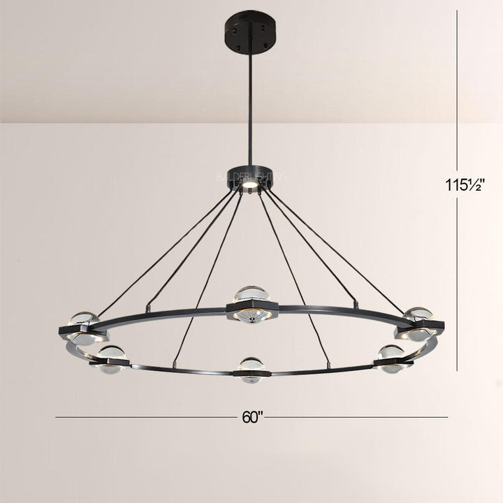 Braelynn Crystal Ball Round Chandelier 60"