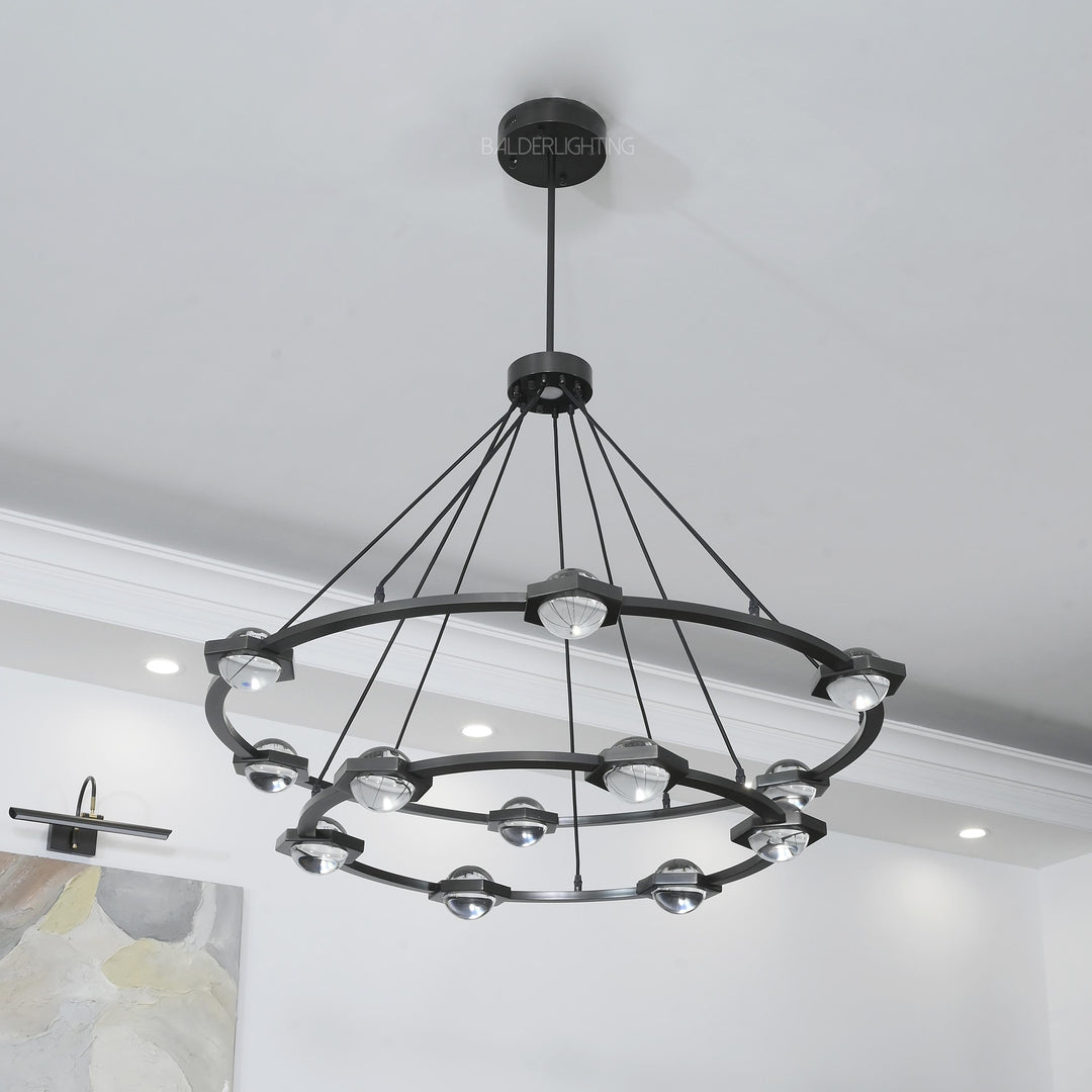 Braelynn Crystal Ball Two-Tier Round Chandelier 60"