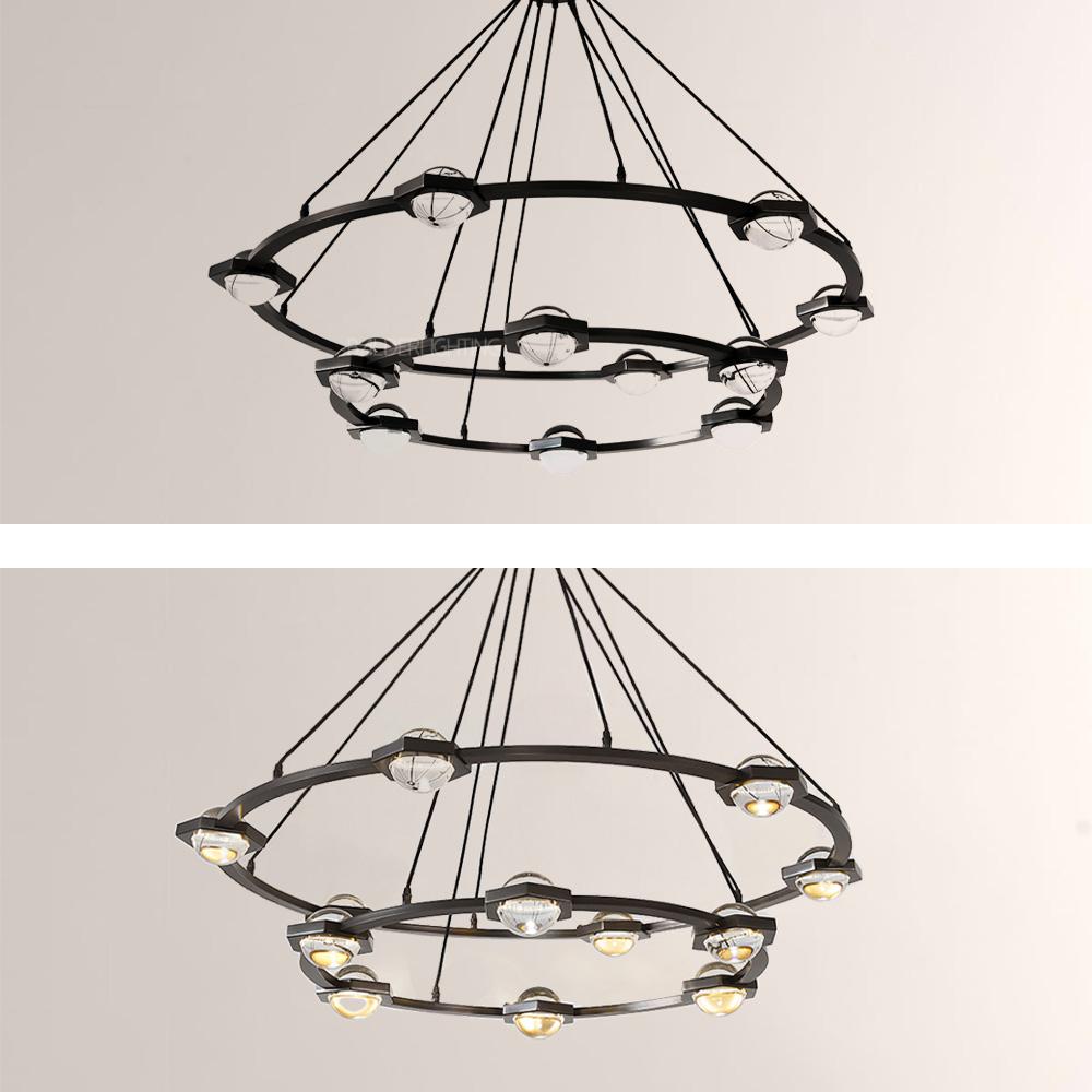 Braelynn Crystal Ball Two-Tier Round Chandelier 60"