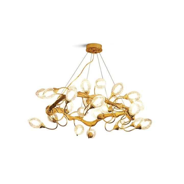Branch Lotus Brass Chandeliers