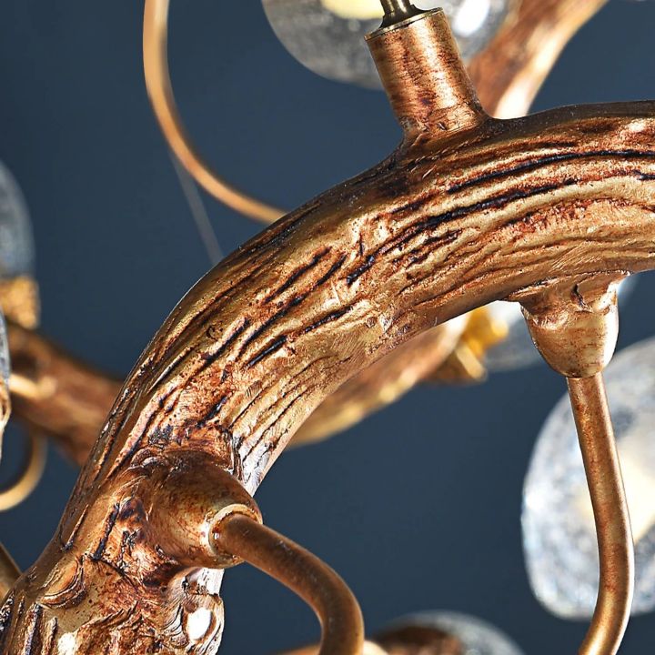 Branch Lotus Brass Chandeliers