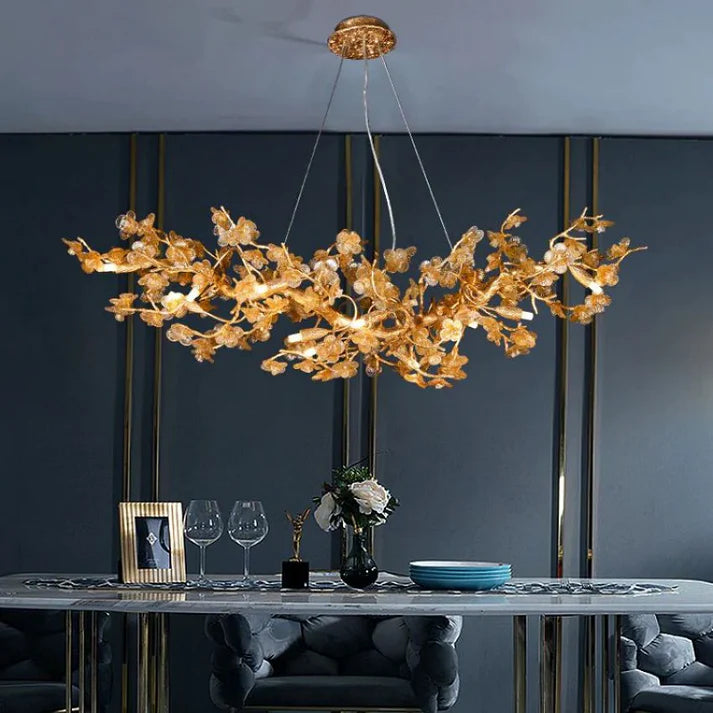 Branch Modern Leaf Linear Chandelier