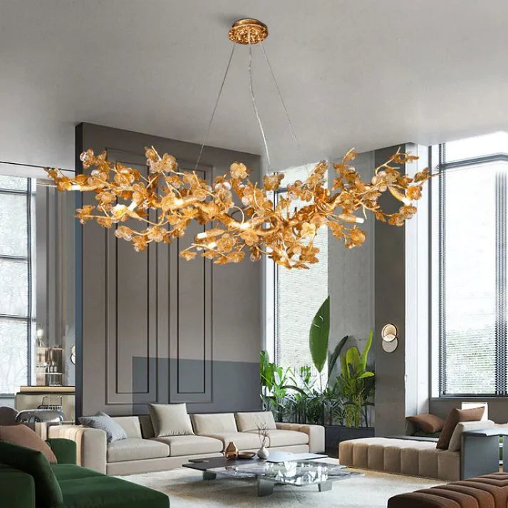 Branch Modern Leaf Linear Chandelier