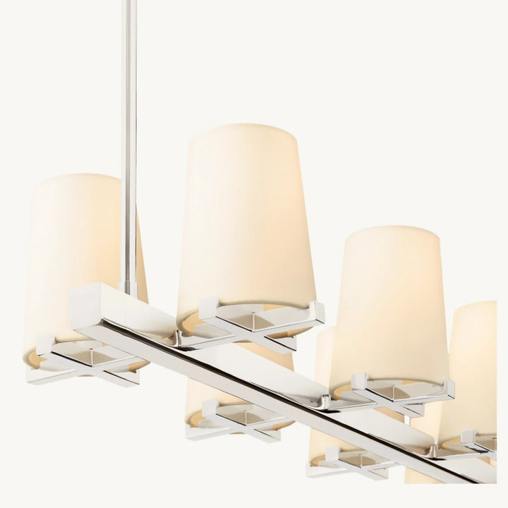 Briesha Fabric Shade Linear Chandelier 49"