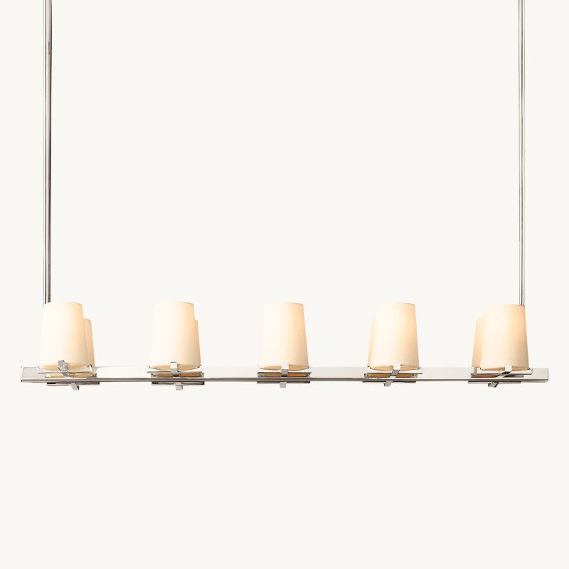 Briesha Fabric Shade Linear Chandelier 49"