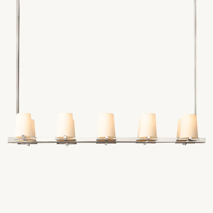 Briesha Fabric Shade Linear Chandelier 49"
