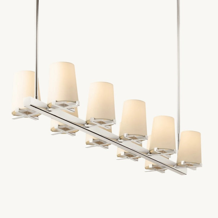 Briesha Fabric Shade Linear Chandelier 49"