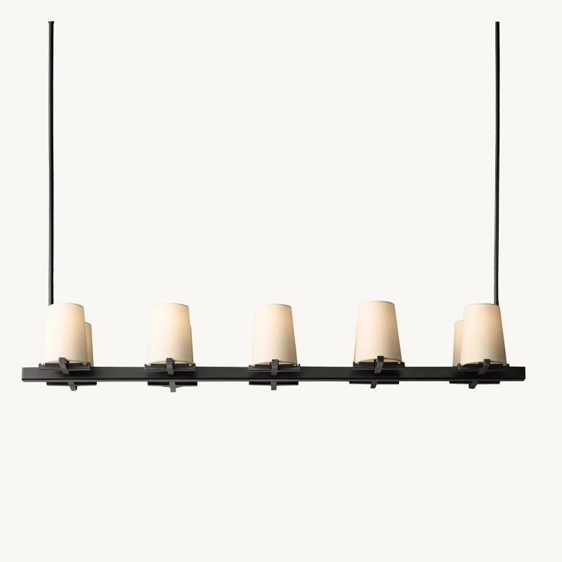 Briesha Fabric Shade Linear Chandelier 49"