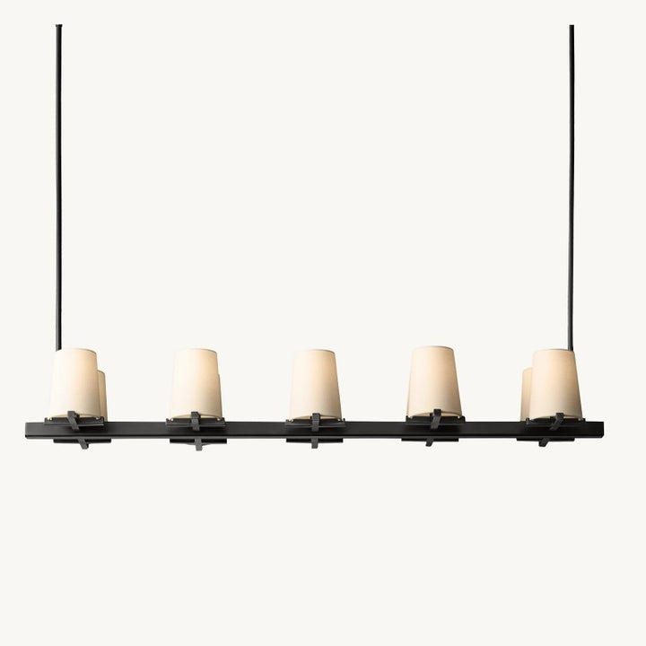 Briesha Fabric Shade Linear Chandelier 49"