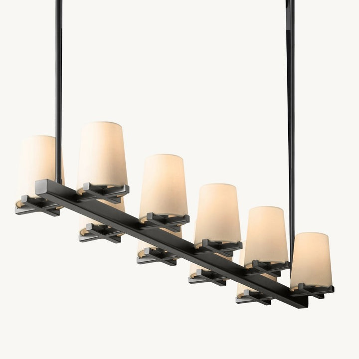 Briesha Fabric Shade Linear Chandelier 49"