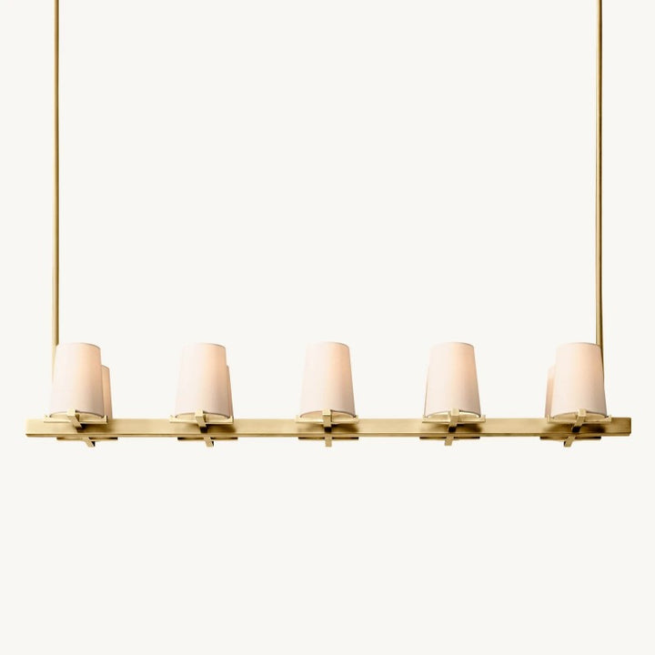 Briesha Fabric Shade Linear Chandelier 49"
