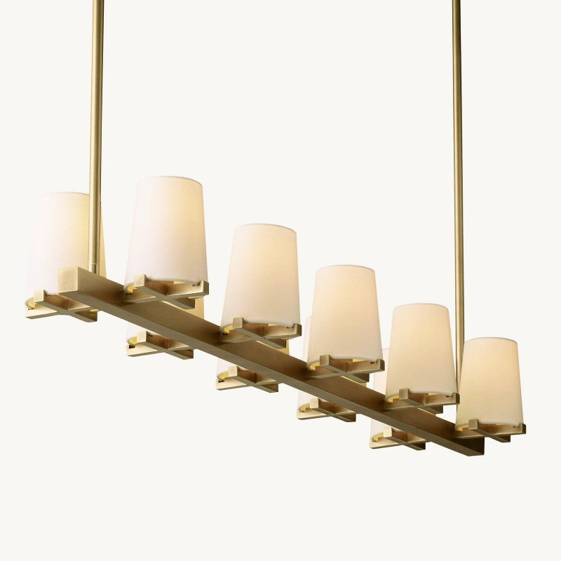 Briesha Fabric Shade Linear Chandelier 49"
