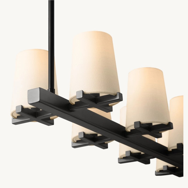 Briesha Fabric Shade Linear Chandelier 60"
