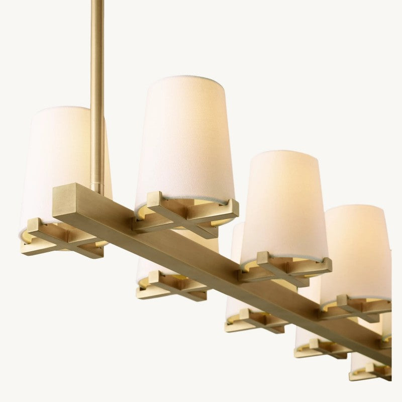 Briesha Fabric Shade Linear Chandelier 60"