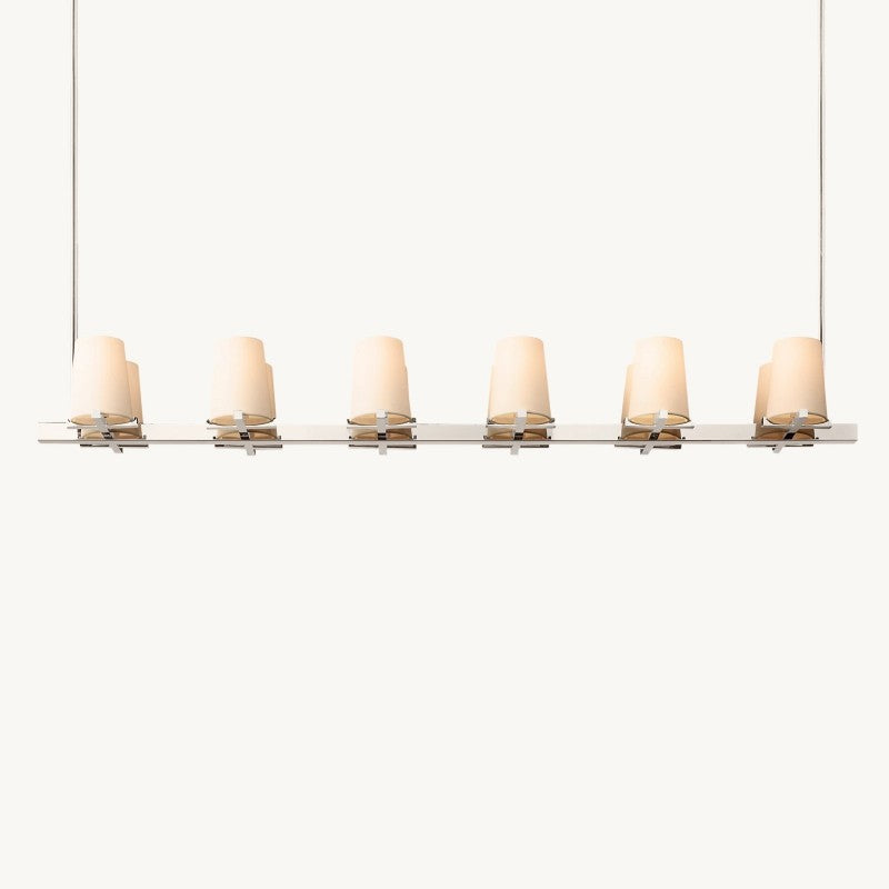Briesha Fabric Shade Linear Chandelier 60"