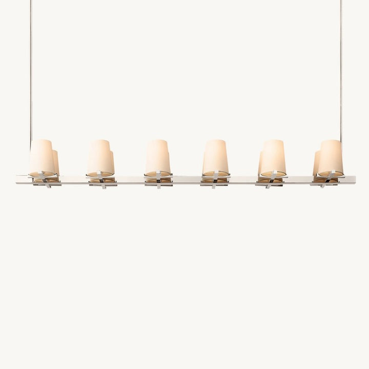 Briesha Fabric Shade Linear Chandelier 60"