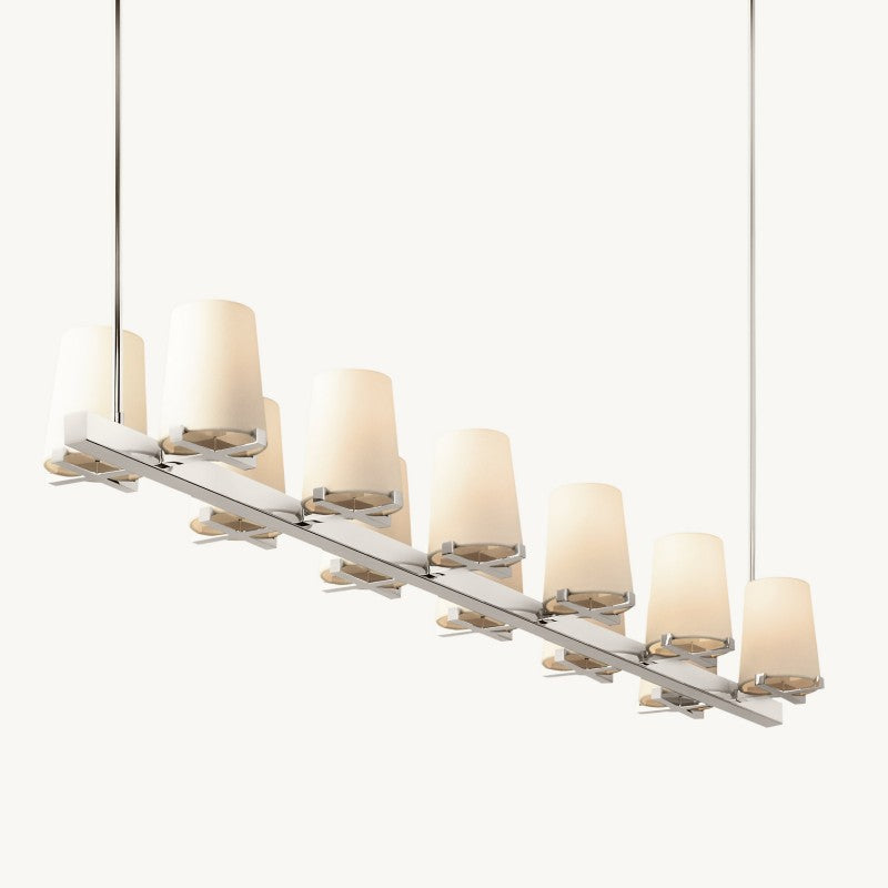 Briesha Fabric Shade Linear Chandelier 60"