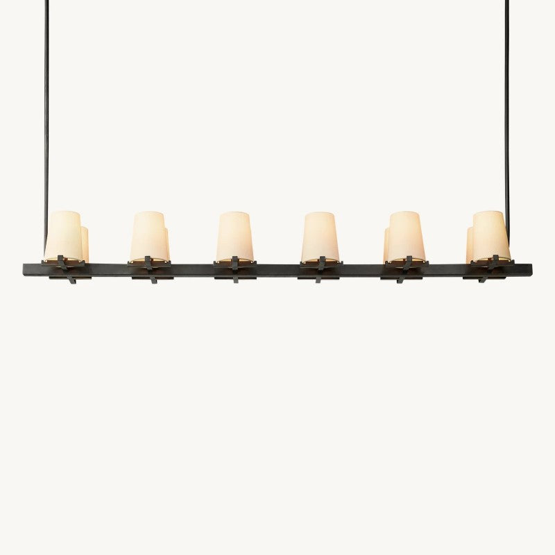 Briesha Fabric Shade Linear Chandelier 60"