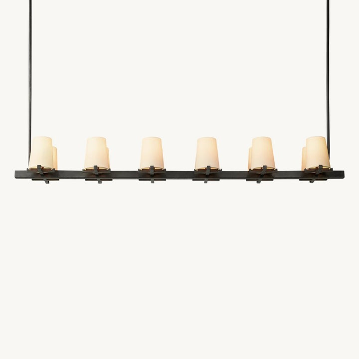 Briesha Fabric Shade Linear Chandelier 60"