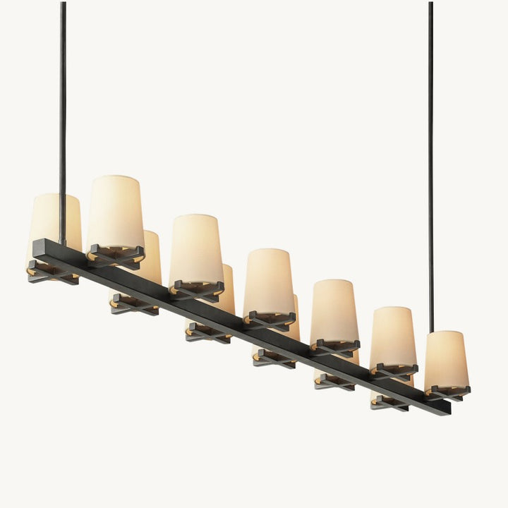 Briesha Fabric Shade Linear Chandelier 60"