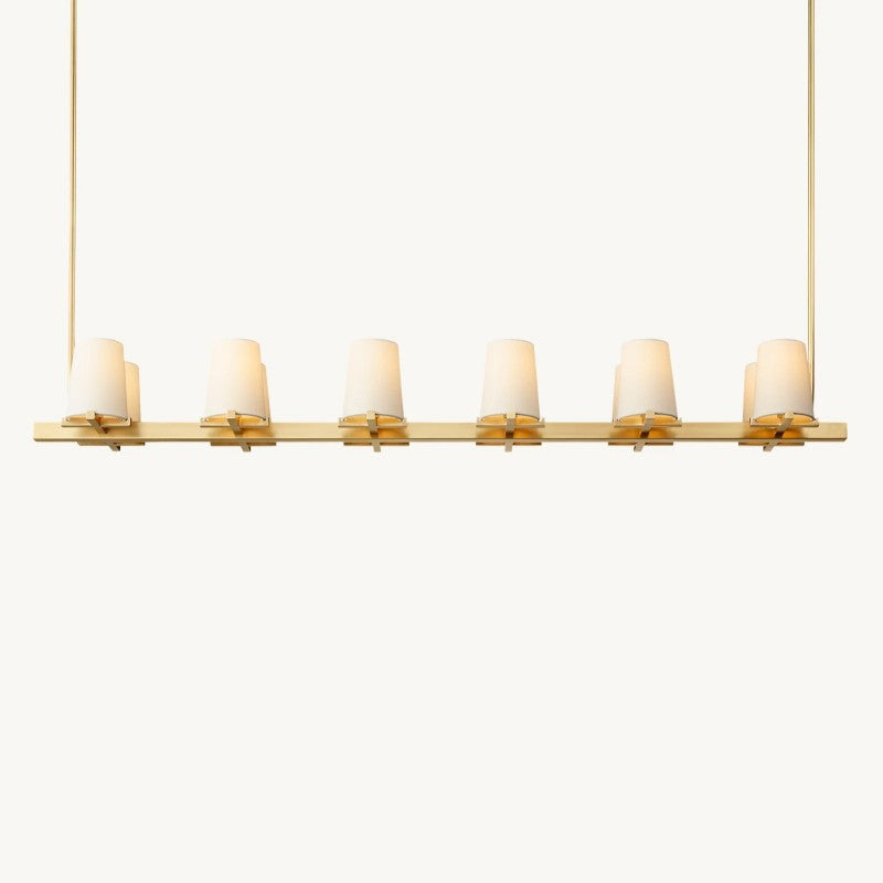 Briesha Fabric Shade Linear Chandelier 60"
