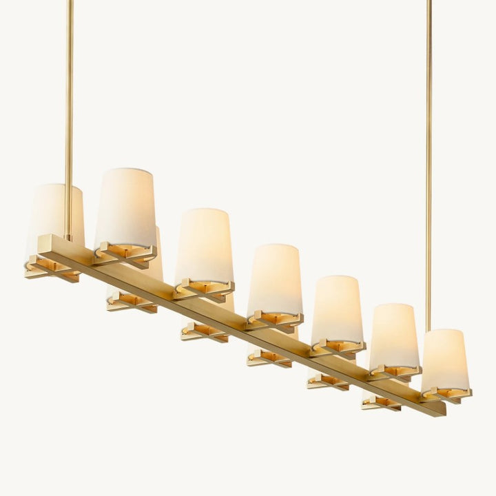 Briesha Fabric Shade Linear Chandelier 60"