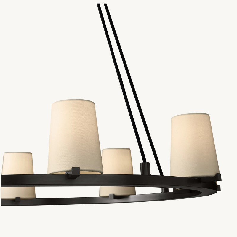Briesha Fabric Shade Round Chandelier 36"