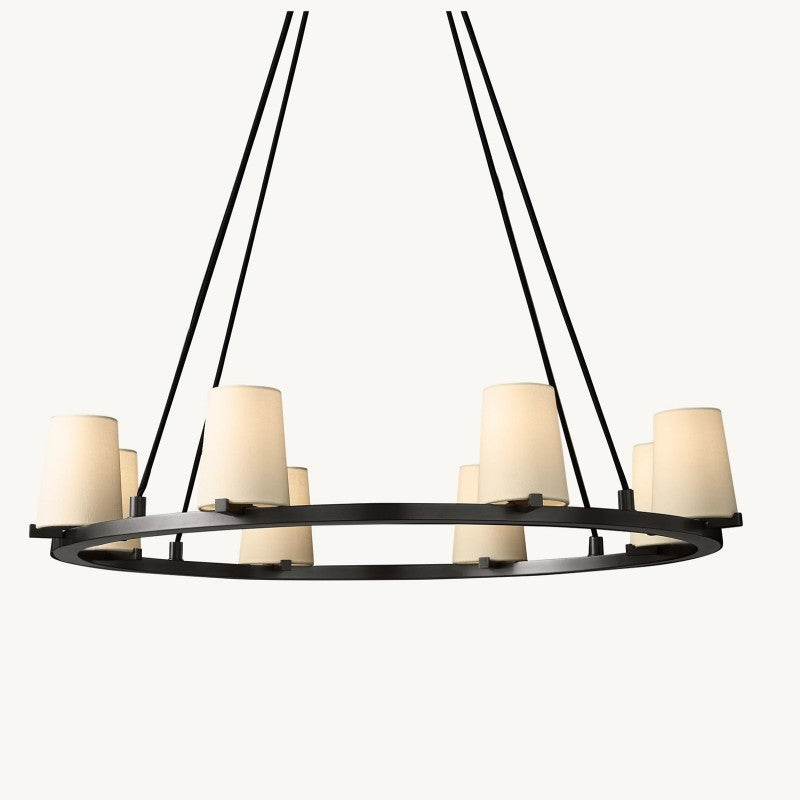 Briesha Fabric Shade Round Chandelier 36"