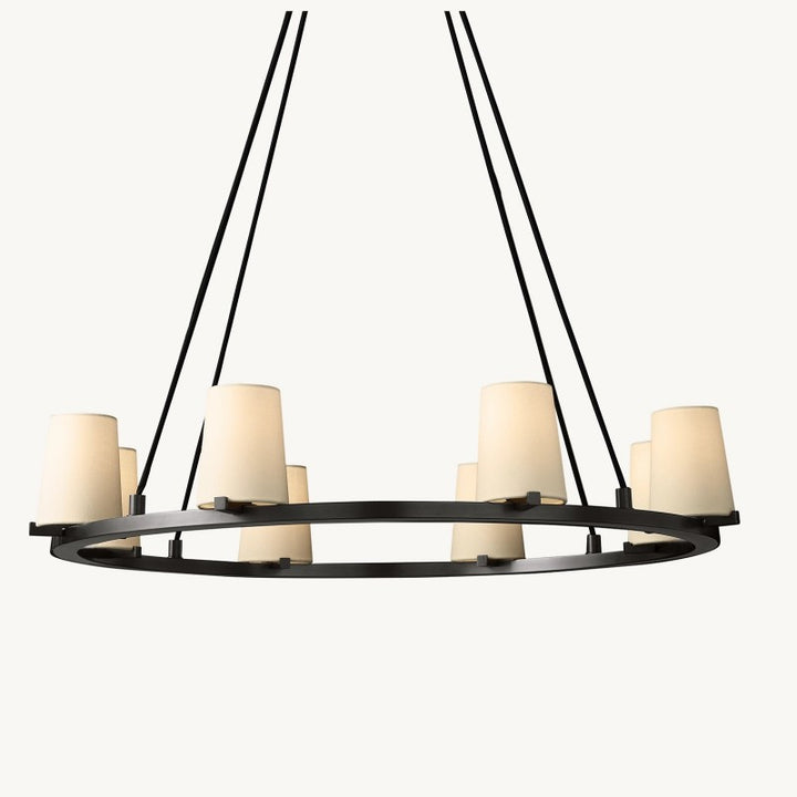 Briesha Fabric Shade Round Chandelier 36"