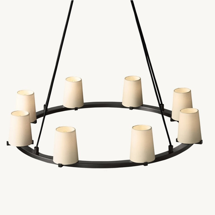 Briesha Fabric Shade Round Chandelier 36"
