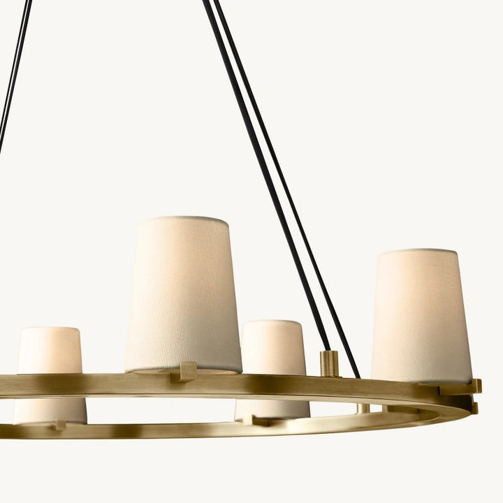 Briesha Fabric Shade Round Chandelier 36"