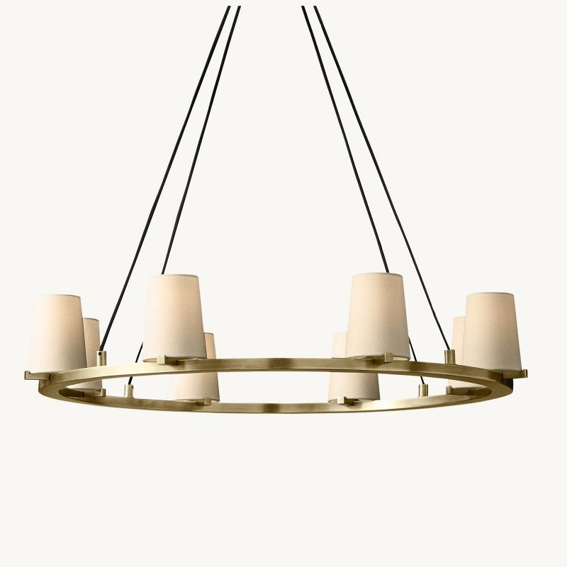 Briesha Fabric Shade Round Chandelier 36"