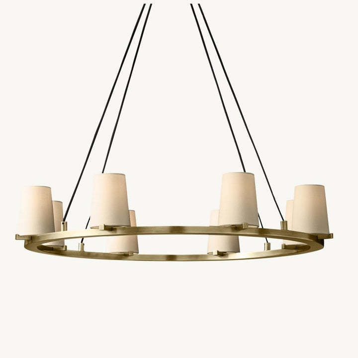 Briesha Fabric Shade Round Chandelier 36"