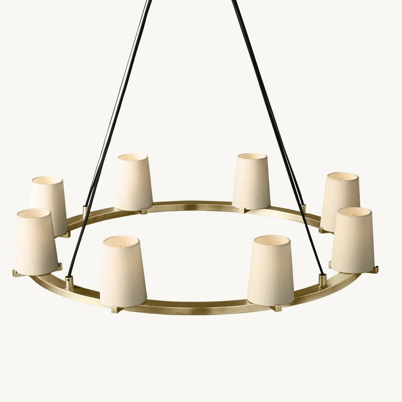 Briesha Fabric Shade Round Chandelier 36"