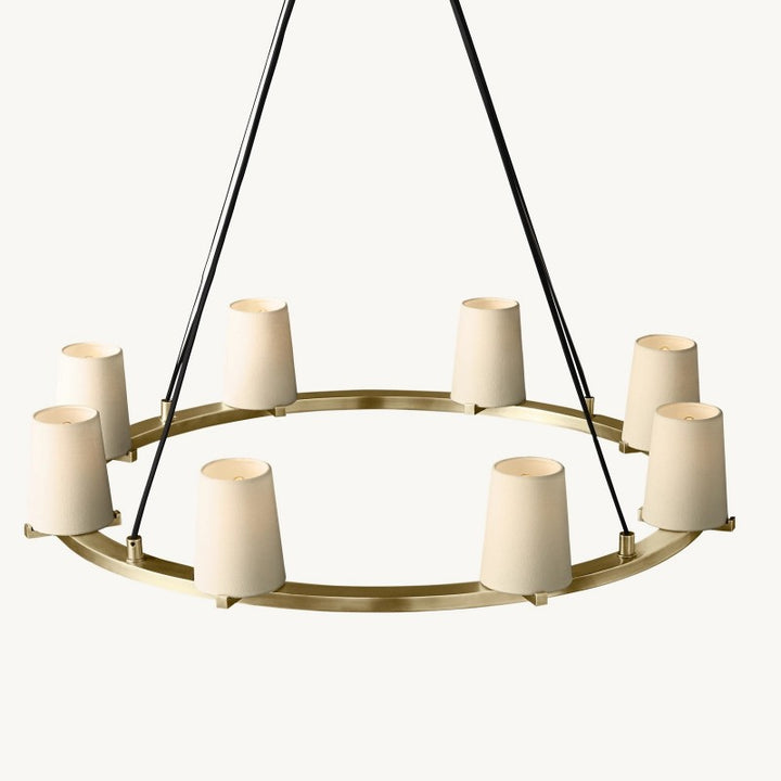 Briesha Fabric Shade Round Chandelier 36"