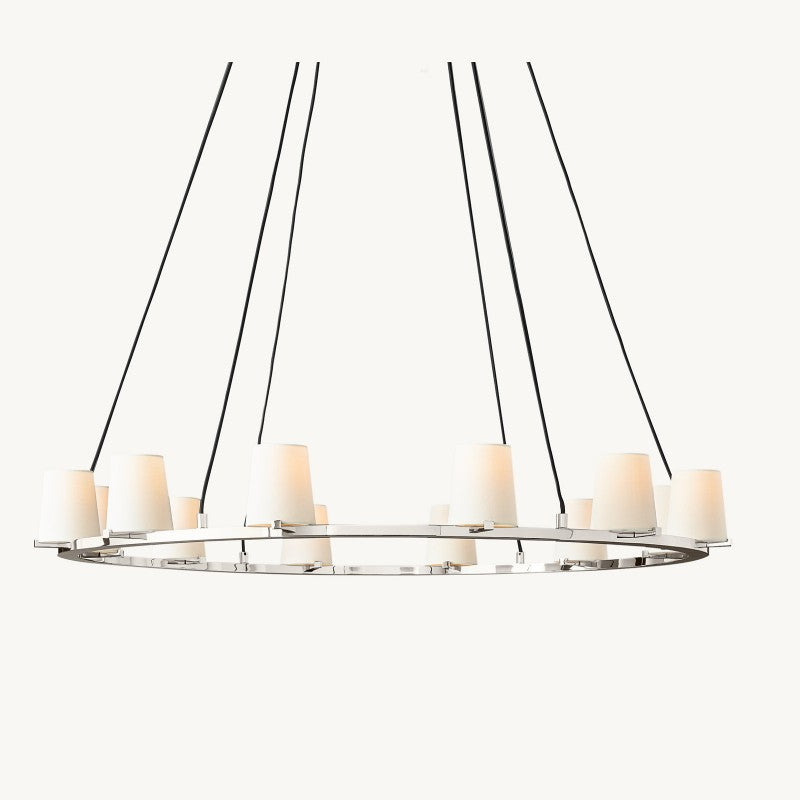 Briesha Fabric Shade Round Chandelier 48"