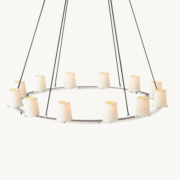 Briesha Fabric Shade Round Chandelier 48"