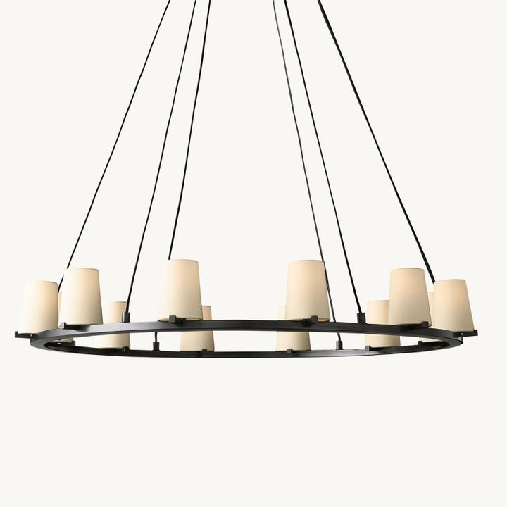 Briesha Fabric Shade Round Chandelier 48"