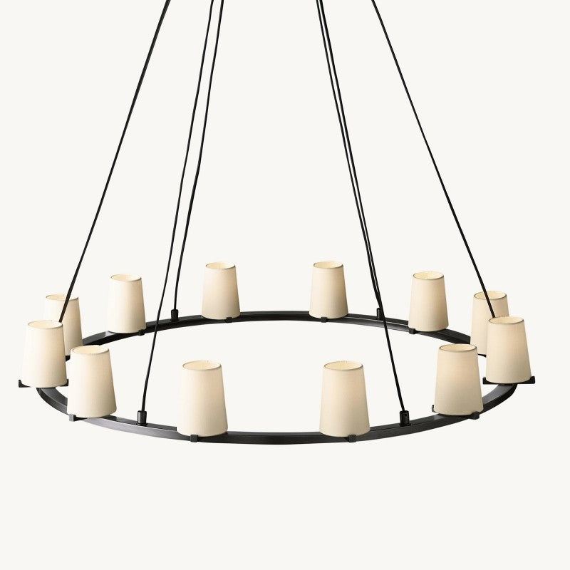 Briesha Fabric Shade Round Chandelier 48"