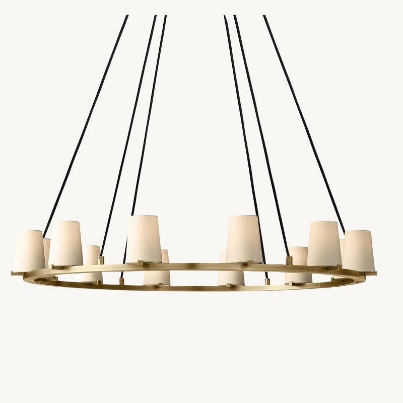 Briesha Fabric Shade Round Chandelier 48"