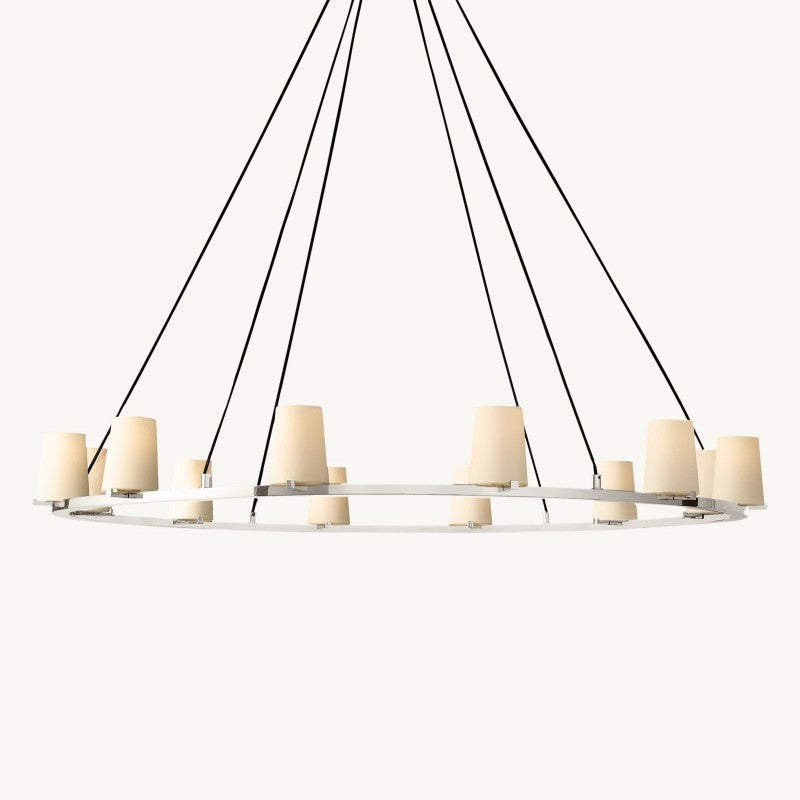 Briesha Fabric Shade Round Chandelier 60"