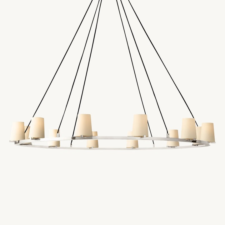 Briesha Fabric Shade Round Chandelier 60"