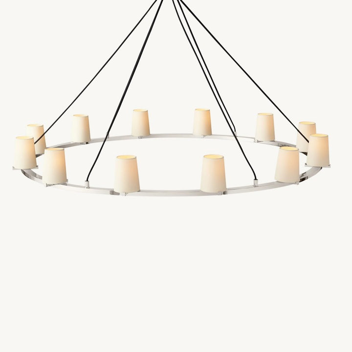 Briesha Fabric Shade Round Chandelier 60"