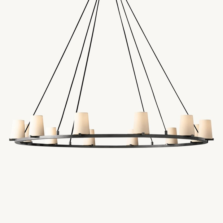 Briesha Fabric Shade Round Chandelier 60"