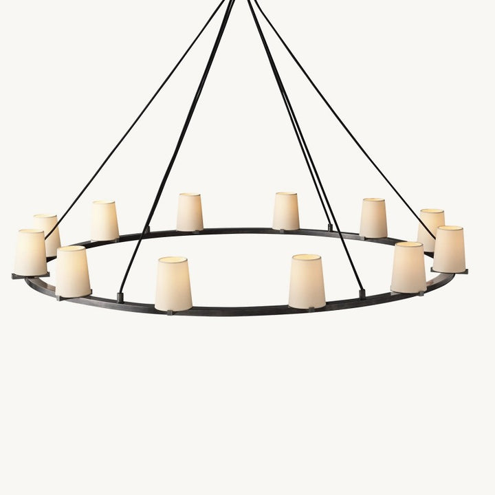 Briesha Fabric Shade Round Chandelier 60"