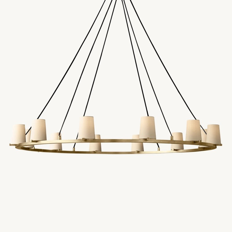 Briesha Fabric Shade Round Chandelier 60"