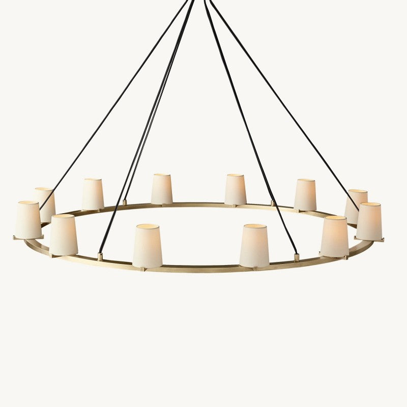 Briesha Fabric Shade Round Chandelier 60"