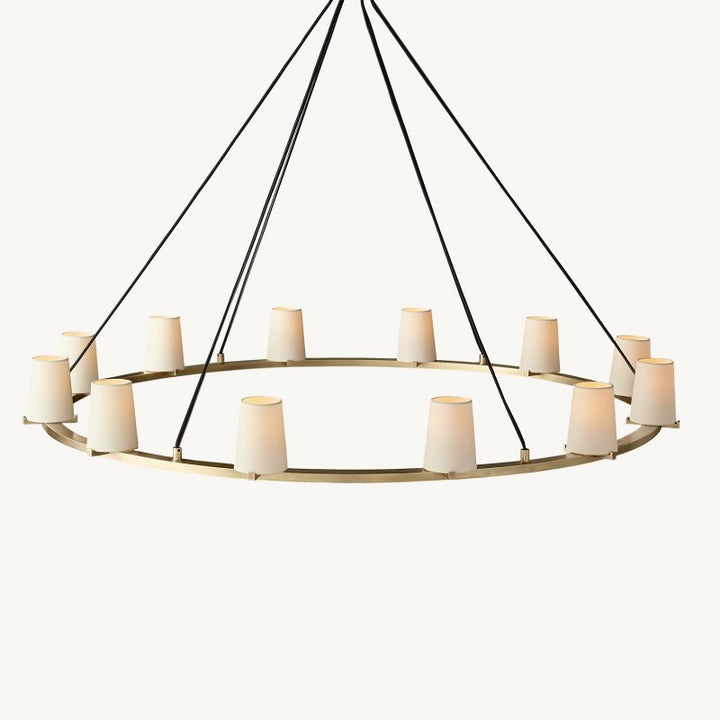 Briesha Fabric Shade Round Chandelier 60"