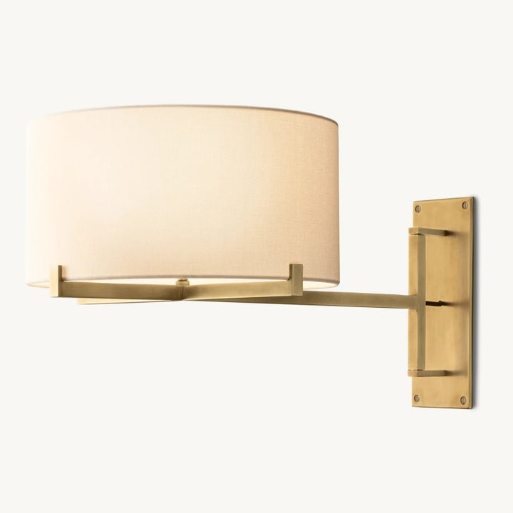 Briesha Drum Fabric Shade Swing-Arm Sconce